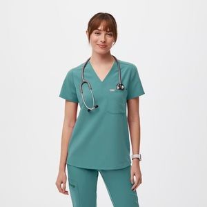 FIGS Catarina one pocket scrub top, Hydrogreen